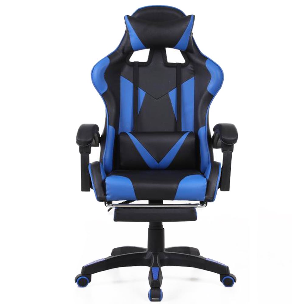 Fotel komputerowy gamingowy z poduszkami Niebieski