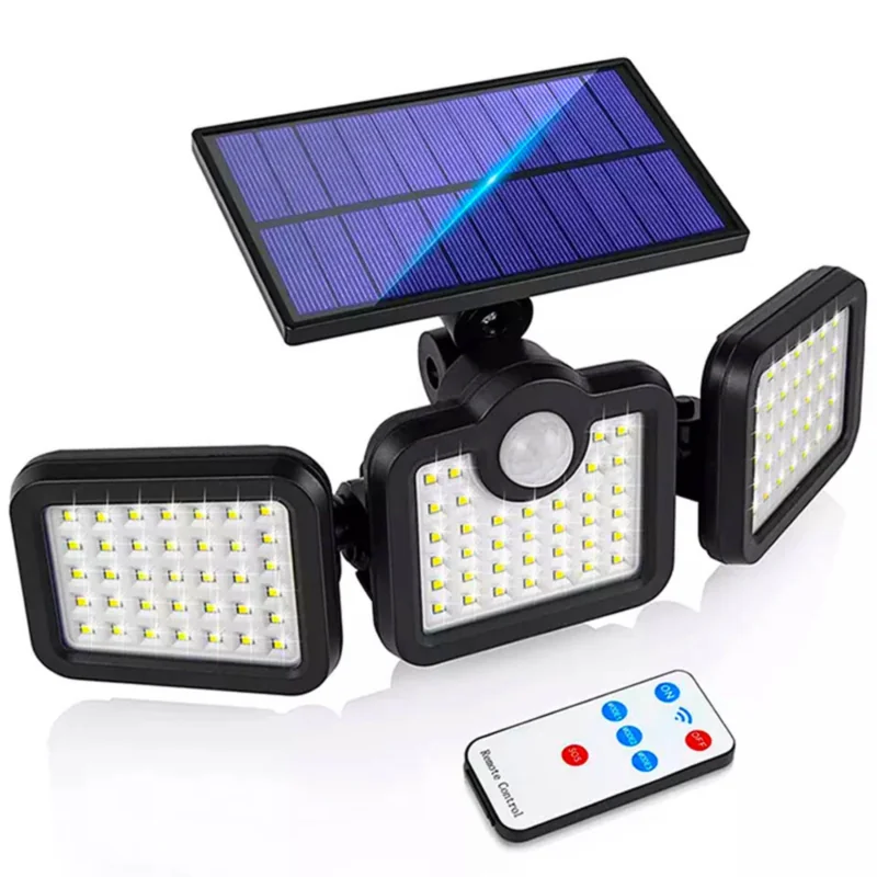 Lampa solarna naścienna regulowana 3x LED