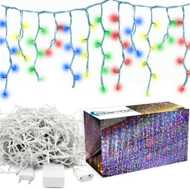 Sople lampki 100LED kurtyny świetlne Wielokolorowe