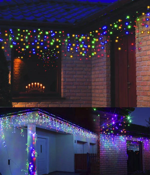 Sople lampki 100LED kurtyny świetlne Wielokolorowe