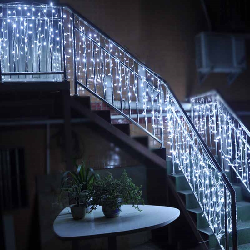 Sople lampki 500LED kurtyny świetlne Biały Zimny