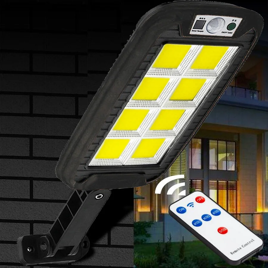 Lampa solarna naścienna LED 600W + Uchwyt + Pilot