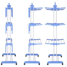 Suszarka na pranie na kółkach 3-poziomowa składana