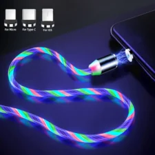 Kabel magnetyczny świecący RGB 3 końcówki