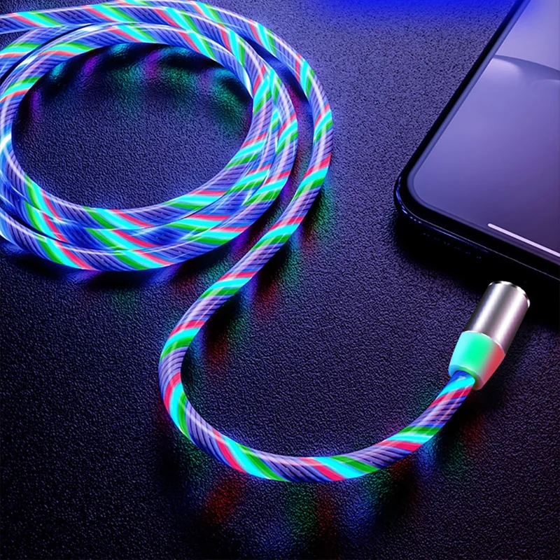 Kabel magnetyczny świecący RGB 3 końcówki