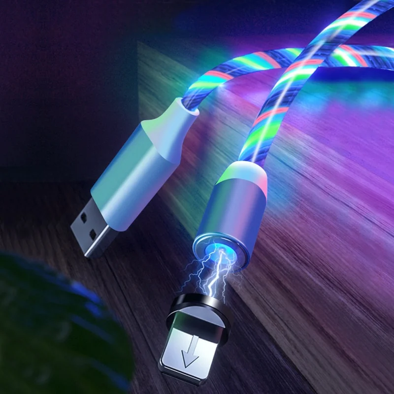 Kabel magnetyczny świecący RGB 3 końcówki