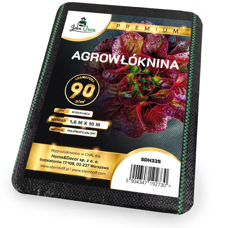 Agrowłóknina na chwasty czarna 90g/m 1,6x10m