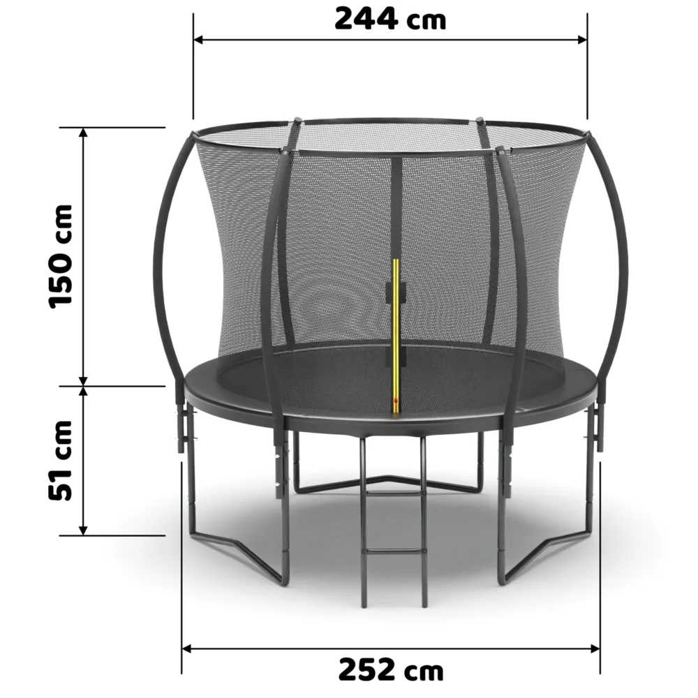 Trampolina ogrodowa BLACK + Drabinka 244cm 8ft