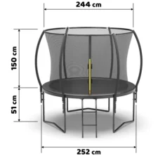 Trampolina ogrodowa BLACK + Drabinka 244cm 8ft