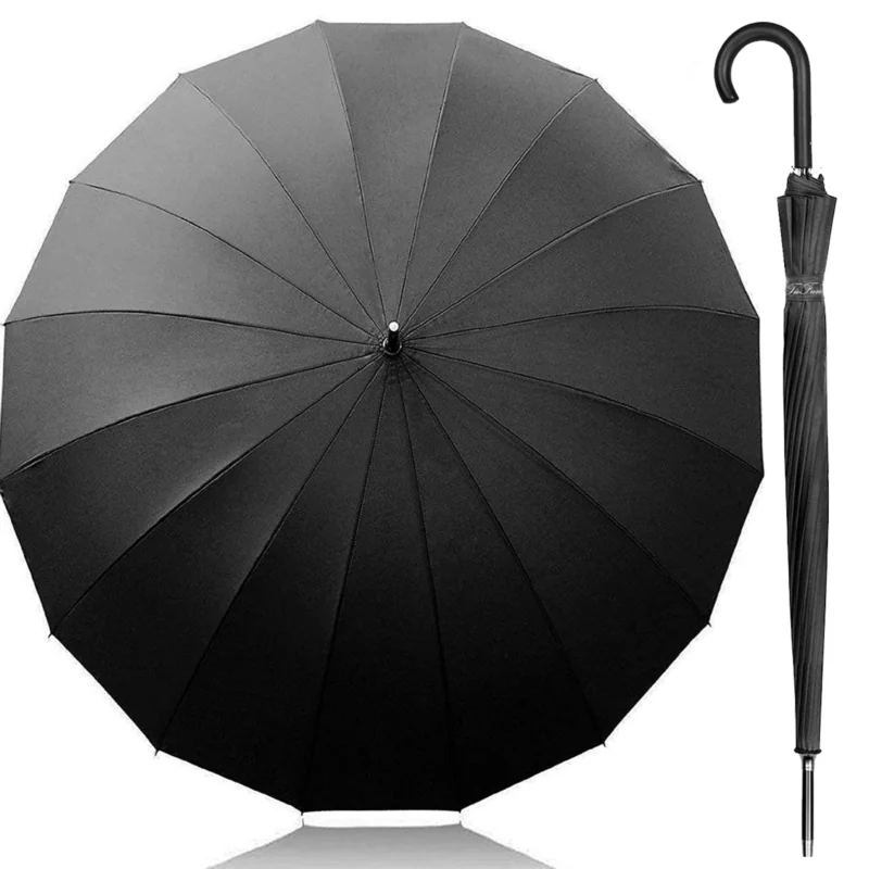 Parasolka długa rządowa parasol XXL Czarna