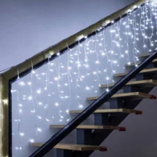 Sople lampki 100LED kurtyny świetlne Biały Zimny