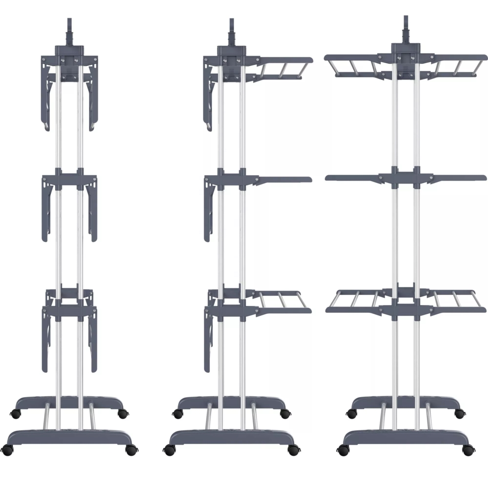 Suszarka na pranie na kółkach 3-poziomowa składana