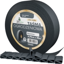 Taśma ogrodzeniowa 4,75cm x 35m Antracyt + Klipsy