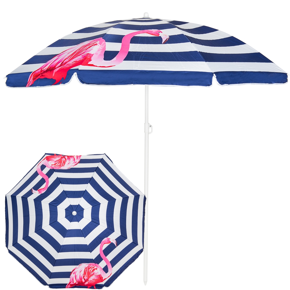 Parasol plażowy składany łamany z flamingiem 160cm