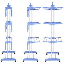 Suszarka na pranie na kółkach 3-poziomowa składana