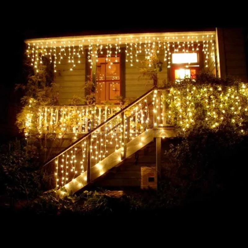 Sople lampki 200LED kurtyny świetlne Biały Ciepły