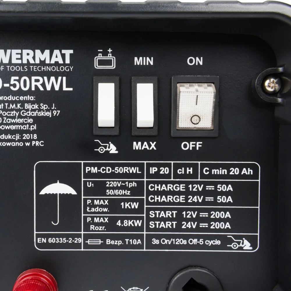 Prostownik samochodowy z rozruchem 12V/24V